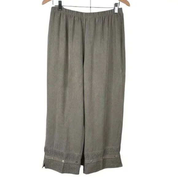 Vintage Neil & David Lagenlook Cropped Pants Tencel Elastic Waist L - Picture 1 of 8